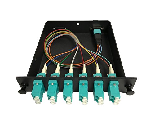 RiteAV LGX Footprint Pre-terminated MTP Cassette - MTP Male, 12 Fiber to 6 LC OM3 10Gig Duplex Adapters, Includes 12 LC OM3 Hydra Cable (30cm, OFNR) +1 MTP Adapter