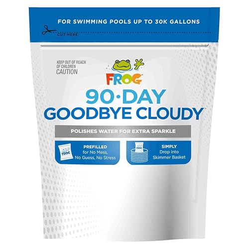 FROG 90-Day Goodbye Cloudy - Dry Formula Prevents Cloudy Water for Pools up to 30,0000 Gallons - Pool Maintenance & Treatment - 3 Pods