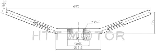 Miniatura 5 de HTTMT - Plancha universal para manillar de barra de arrastre de 1 pulgada de diámetro cromado Compatible con modelos H-D Sportster y Big