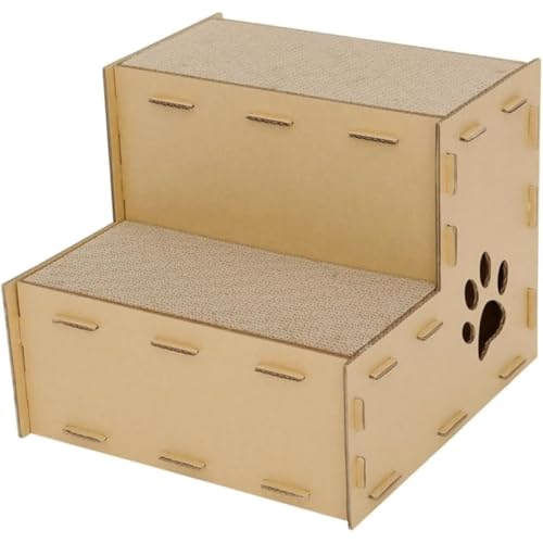 Fiozwea キャットハウス、段ボール製の爪とぎ、キャットタワー、階段、爪とぎ、ステップ、二重構造、プレハブ、組み立て簡単、ストレス解消、通気性、ペットハウス