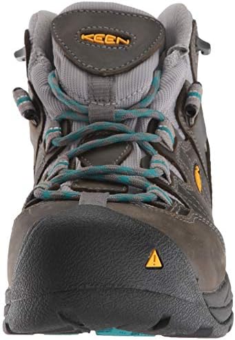 KEEN Utility Women's Detroit XT Mid Steel Toe Waterproof Work Boot, Gargoyle/Lake Blue, 5 Wide US | Image 1