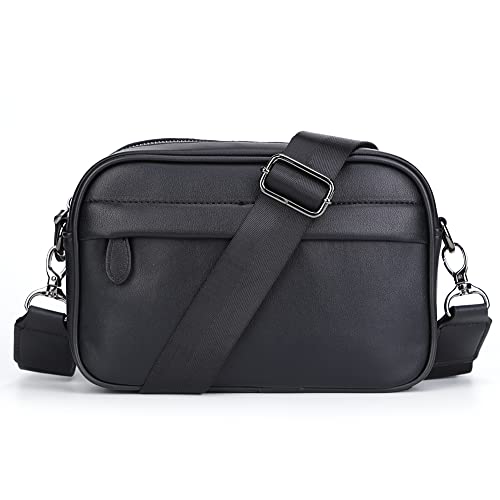 Starnearby Sac à Bandoulière Homme en Cuir PU, Crossbody Bag, Petit Sac Carré Bandouliere, Sacoche Portefeuille, Pochette Telephone Portable, Sac Porté...