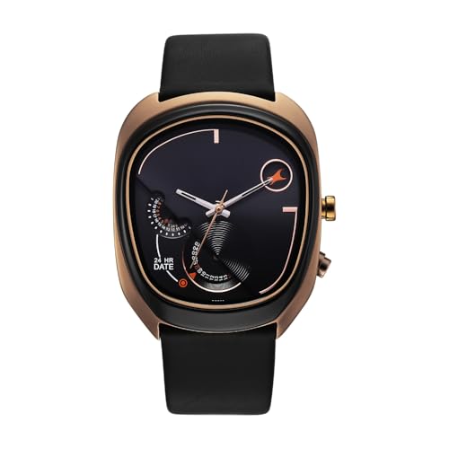 Image of Fastrack Cosmic Tribe Quartz Analog Black Shaped Dial Men's Watch - 3327KL01