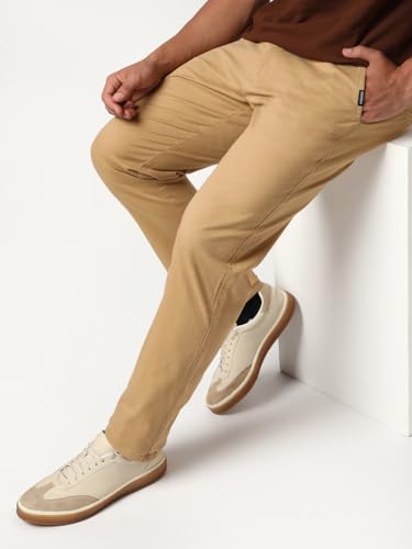 Image of Urbano Fashion Men's Straight Fit Mid Rise Cotton Casual Chinos Trousers Stretch