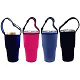 4 Pack Tumbler 30oz Carrier Holder Pouch for 30 oz Insulated Tumbler Coffee Cup, Neoprene Sleeve with Carrying Handle(Black,Blue,Pink,Navy)