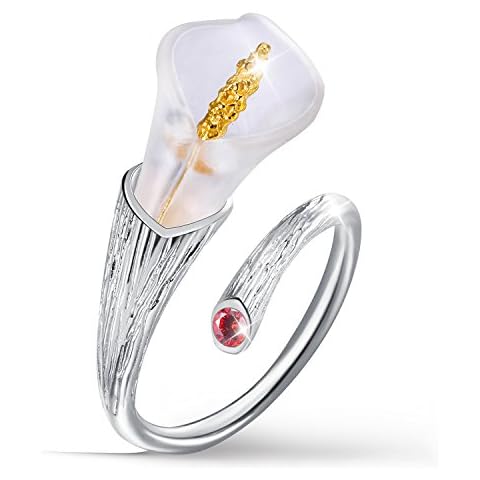 Lotus Fun Gifts for Christmas S925 Sterling Silver Flower Rings Lotus Whispers Open Ring Gioielli naturali fatti a Mano Regalo Unico per Donne e ragazze Cover