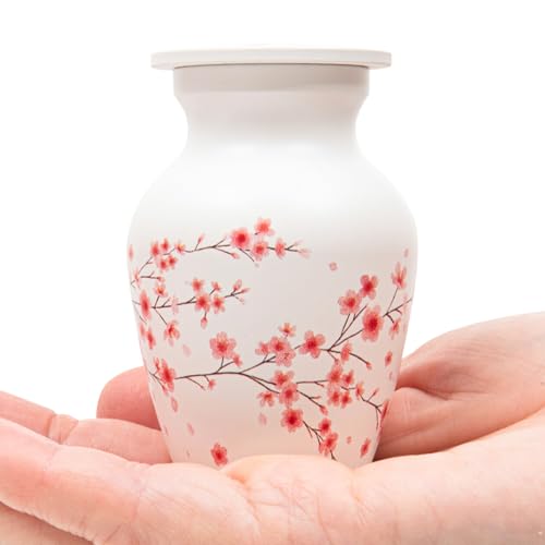 Image of Cremation Urns for Human Ashes Adult Female | Human Urn for Ashes for Women | Decorative for Cremation, Funeral, Burial, Home | Handcrafted Keepsake - Cherry Blossom