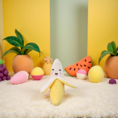 Juguete de peluche con chirriador para perro en forma de banana miniatura 6