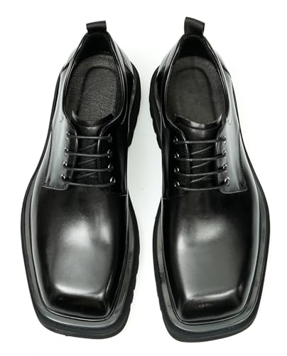 Santimon Mens Oxfords Formal Dress Shoes - Fashion Genunie Leather Square Toe Suit Shoes for Tuxedo Wedding & Causal Business4