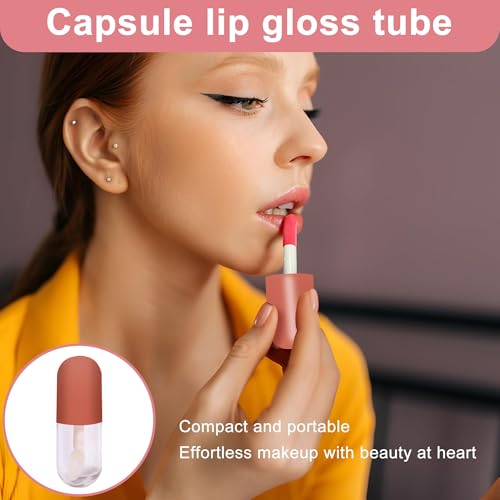Image of 6 Pcs DIY Lip Gloss Making Kit, Empty Lip Balm Containers for Cosmetic Organization, Portable Lip Gloss Tubes for Travel and Makeup Storage, Refillable Lip Gloss Container Set