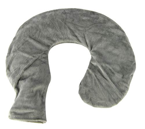 Home-X U-Shaped Hot Water Bottle With Fleece Cover - Neck & Shoulder Pain Relief Heating Pad, Menstrual & Warm Compress, Rubber Water Bag, Portable Warmth, Bed Warmer & Hot Pack, Soft Cover, Gray #TOP13