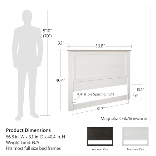Ameriwood Home Hillview Full Headboard, Ivory Oak