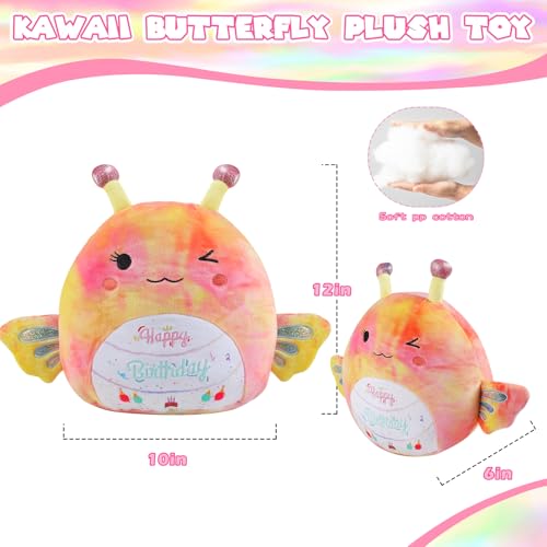 Image of Stuffed Animal Butterfly Plush Toys 12 Inch Soft Unicorn Plushies Pillow Cute Rainbow Plushies Room Decoration Birthday Gifts for Kids Toddlers Girls and Boys (Butterfly)