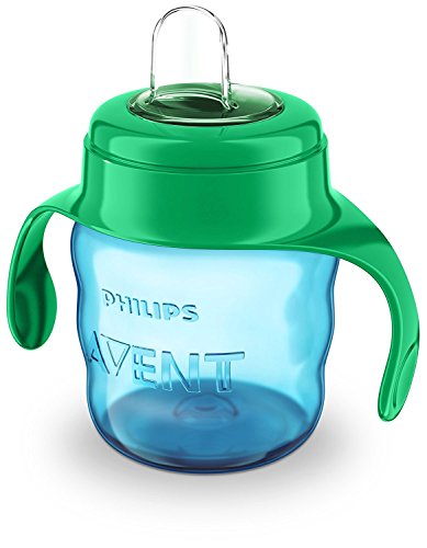 Image of AVENT Philips Silicone Classic Spout Cup with Handle | Blue /Green | 200ml (SCF551 /05)