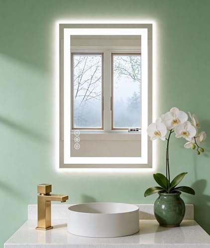 Image of NEWBULIG Bathroom Mirror, Wall Mirror with Aluminum Alloy Thin Frame, Bathroom Mirrors for Over Sink, Bedroom, Living Room, Entryway