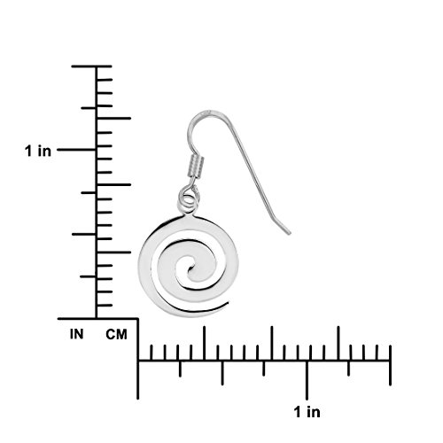 Sterling Silver Swirl Spiral Koru Dangle Earrings2