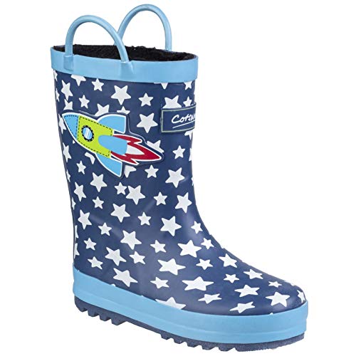 Cotswold Kids Sprinkle Junior Wellington Boot Dark Blue & White Size UK 5 EU 22