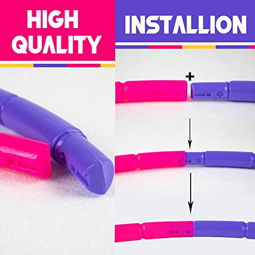 NEOWEEK Hoola Hoop for Kids, Detachable Adjustable Size Kids Hoola Hoop, Suitable for Girls, Boys and Pet Training - Thumbnail 6