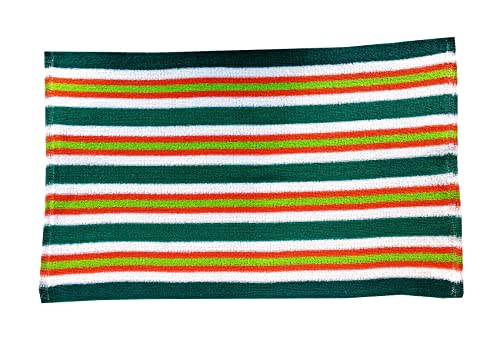 Image of Space Fly Knitted Striped Big Size Pure Cotton Hand Towels Soft and High Absrobent Uses in Wash Basin and Bathroom (Set of 5) (Size:16 X 24 inch Multi Color)