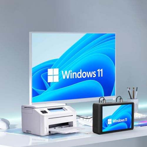 Image of T8 pro Mini PC with 8inch Touch Screen Dual LAN Ports WiFi 6 BT 5.2 N95 Windows11 Pro DDR4 8G RAM 256G HDD DP Port HDMI 4*USB3.0 Type-C