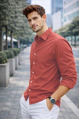 Image of Ben Martin Shirt for Men | Regular Casual Shirts for Mens' | Men's Casual Shirt's Slim Fit | Full Sleeve Cotton Shirts for Men's | Solid Shirt's for Mens Stylish | Formal & Casual Office Wear Shirts