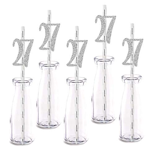 Pitillos decorativos plateados 24 piezas para fiesta miniatura 1