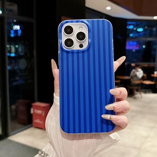 Jmltech for iPhone 15 Pro Max Case Striped Phone Cases Cute Women Girly Trendy Shockproof Slim Soft TPU and Hard PC Protective Cover Navy Blue by Jmltech - Used condition - Image 4