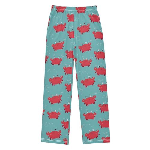 ALAZA Red Crab Blue Pajama Lounge Pants Long Sleep Pajama Bottoms with Pockets