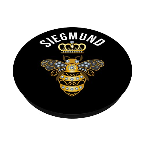 Siegmund Nom Siegmund Anniversaire Reine Couronne abeille Siegmund PopSockets PopGrip Interchangeable – vue 2