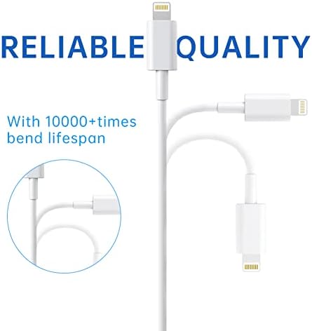 PEAPOLET iPhone Charger Cable, [Apple MFi Certified] Lightning Cables 2 Pack USB-A to Lightning Apple Long iPhone Cable Fast Charging for iPhone 14/13/12/11Pro/Max/XS/X/XR/8/7/6 iPad iPod (6.6 FT)