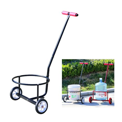 Multifunctional Effortless Utility Cart | Water Bucket Hauler Trash & Propane Tank Mover | Essential for Elderly Home Use Camping Outdoors Garden & Workshop | Heavy Duty Easy Pulling (Black 1)
