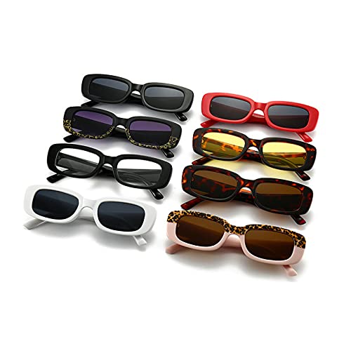 COTIA Fashion Small Rectangle Women Sunglasses Retro Leopard Yellow Tea Eyewear Shades UV400 Trending Men Square Sun Glasses4