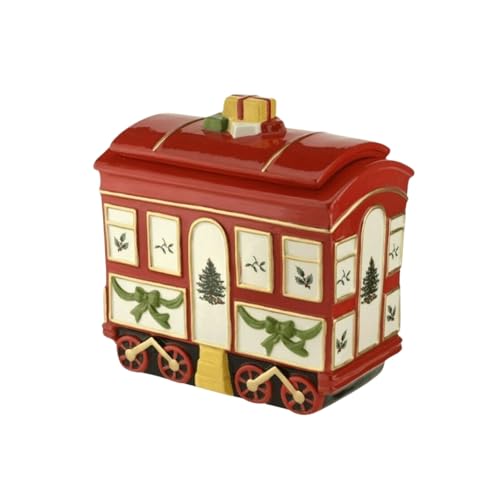 Spode Christmas Tree Cookie Jar with Lid, 8.5