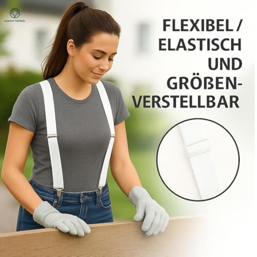 Tirantes para pantalones de esquí con 4 clips fuertes y soporte elástico ajustable en X 4