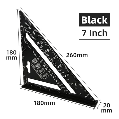 Regla triangular 7 pulgadas aluminio carpintero miniatura 2