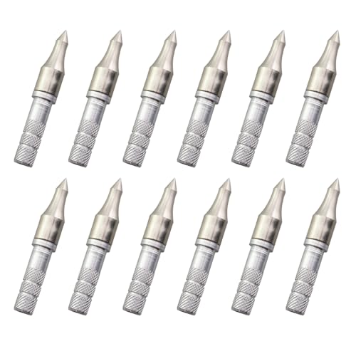 CTWHA 12PCS Threaded Arrows and Aluminium Seats ID .244-.246 Inch Arrowhead Shafts for Archery Practice Techniques