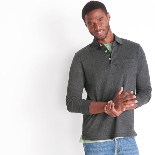 Polo para Hombre Lands' End de manga larga en algodón Supima americano con bolsillo miniatura 4
