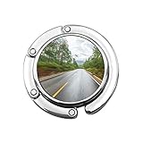 Größe: Durchmesser 4,5 cm. Niedliche Faltbare Geldbörse Kleiderbügel Geldbörse Haken blau Asphalt Waldstraßen Grün Herbst Schöne Schönheit Bitumen