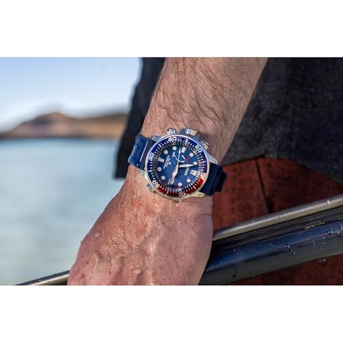 Image of Citizen Men's Eco-Drive Promaster Sea Aqualand Depth Meter Watch in Stainless Steel with Black Polyurethane Strap