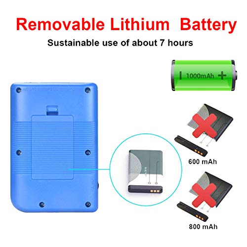 Mini Retro Handheld FC Games Consoles ,Built-in 400 Classic Game, Portable Gameboy 3 Inch LCD Screen 1000mAh Rechargeable Battery TV Output ,Good Gifts for Kids Boys Girls Men Women (Consoles-Blue)