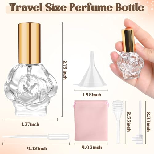 5pcs Refillable Glass Spray Bottles, 11ml Travel Perfume Bottles, Portable Atomizer Mist Spray Bottle for Fragrance2