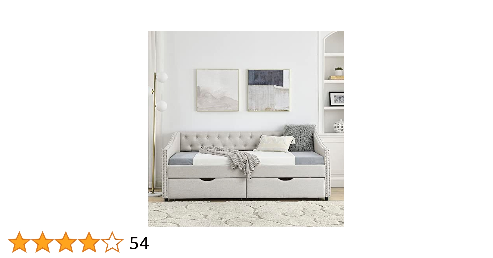 ◇THIRTY TWO SIZE23cm◇ Twin Size Daybed with Drawers Upholstered Tufted Sofa Bed