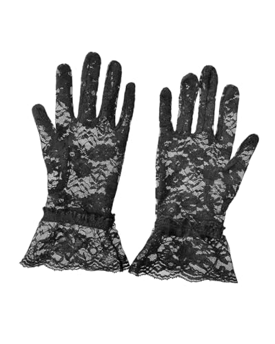 1pair Black Lace Gloves Elegant Tea Party， Opera Gloves for Wedding Dinner for Women