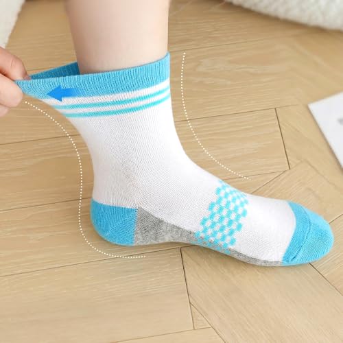 Image of 12 Pairs Girls Crew Socks,Kids Athletic School Socks Ages 2-14 | Fashion vibrant checkered patterns,perfectly fit school, sports, playdates and all daily occasions