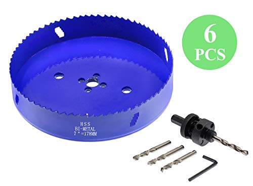 Image of 7 Inch Hole Saw with Arbor, 1.2 Inch Cutting Depth