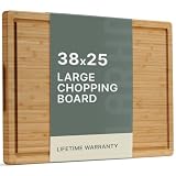 LARHN Large Bamboo Chopping Board with Recessed Handles — product image