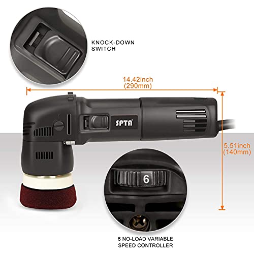 image for Buffer Polisher, SPTA Orbital Car Polisher 3 Inch 10mm/780W Variable S
