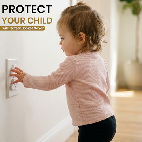 Image of Storite 10-Piece Baby Proof Socket Plug Covers & Switch Board Cover | Kids Safety, Electric Socket Protector, Child-Safe Dummy Plug Guards, Baby Safety Products for Home, White