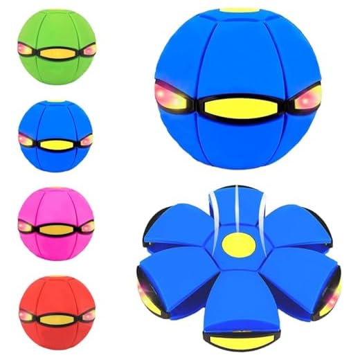 Hubgfril Magic Bouncing Ball, Magic Meta Ball, Dual Form Freely Switchable Magic Ball Toy with 6 Light, Parent-Child Interaction Suitable for Indoor & Outdoor Use (Blue)