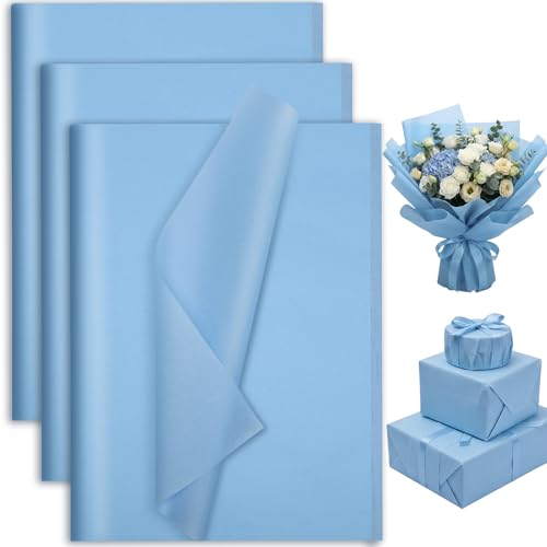 woric 80 Sheets Grey Blue Tissue Paper for Gift Bags 20 X 14 Inches Gift Tissue Paper Bulk for Weddings Graduation Fathers Day Birthdays Party Decorations
